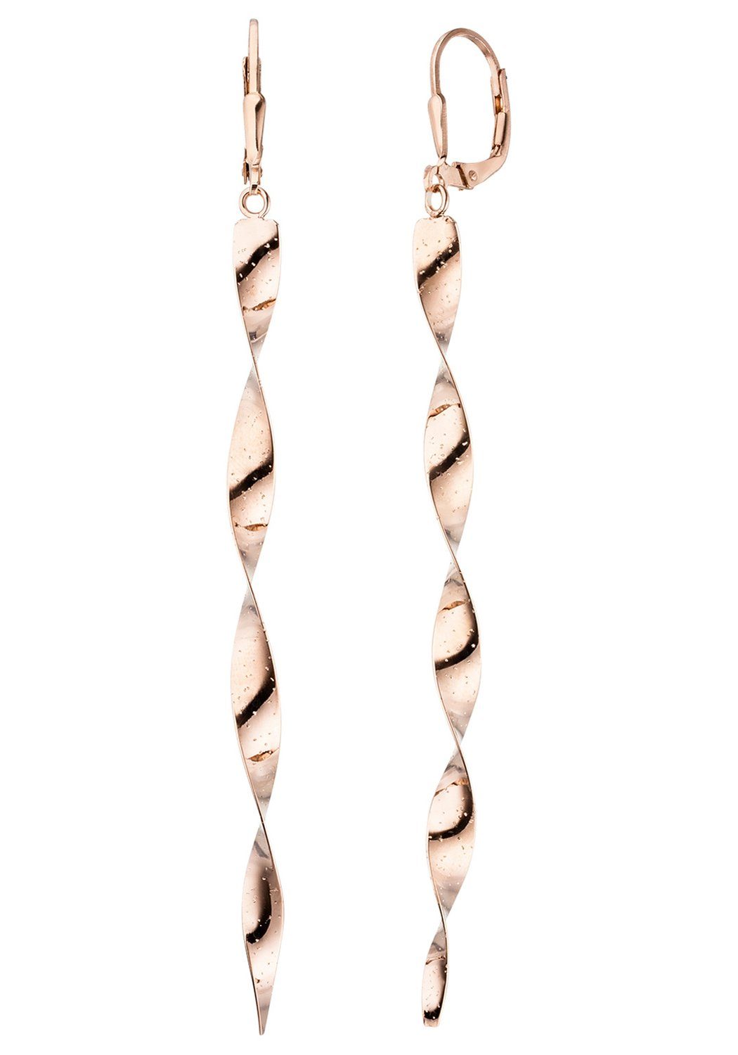 JOBO Paar Ohrhänger Spirale, 925 Silber roségold vergoldet | Ohrhänger