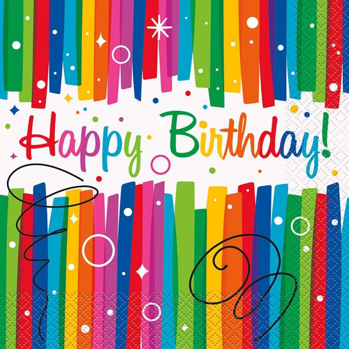 Hängedekoration Servietten 'Happy Birthday Konfetti', 16Stk./33x3