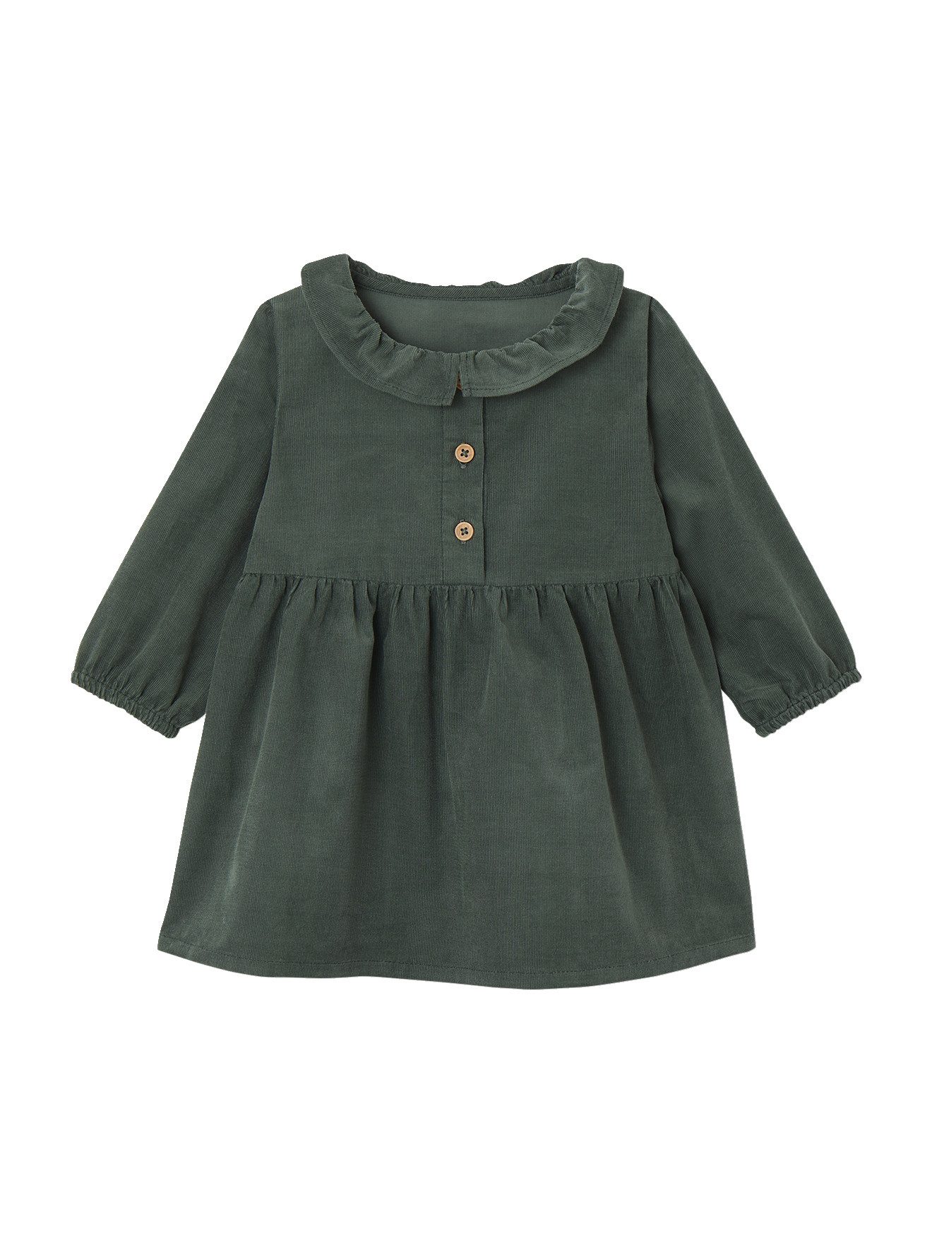 vertbaudet Minikleid Baby Kleid aus Feincord mit Volantkragen