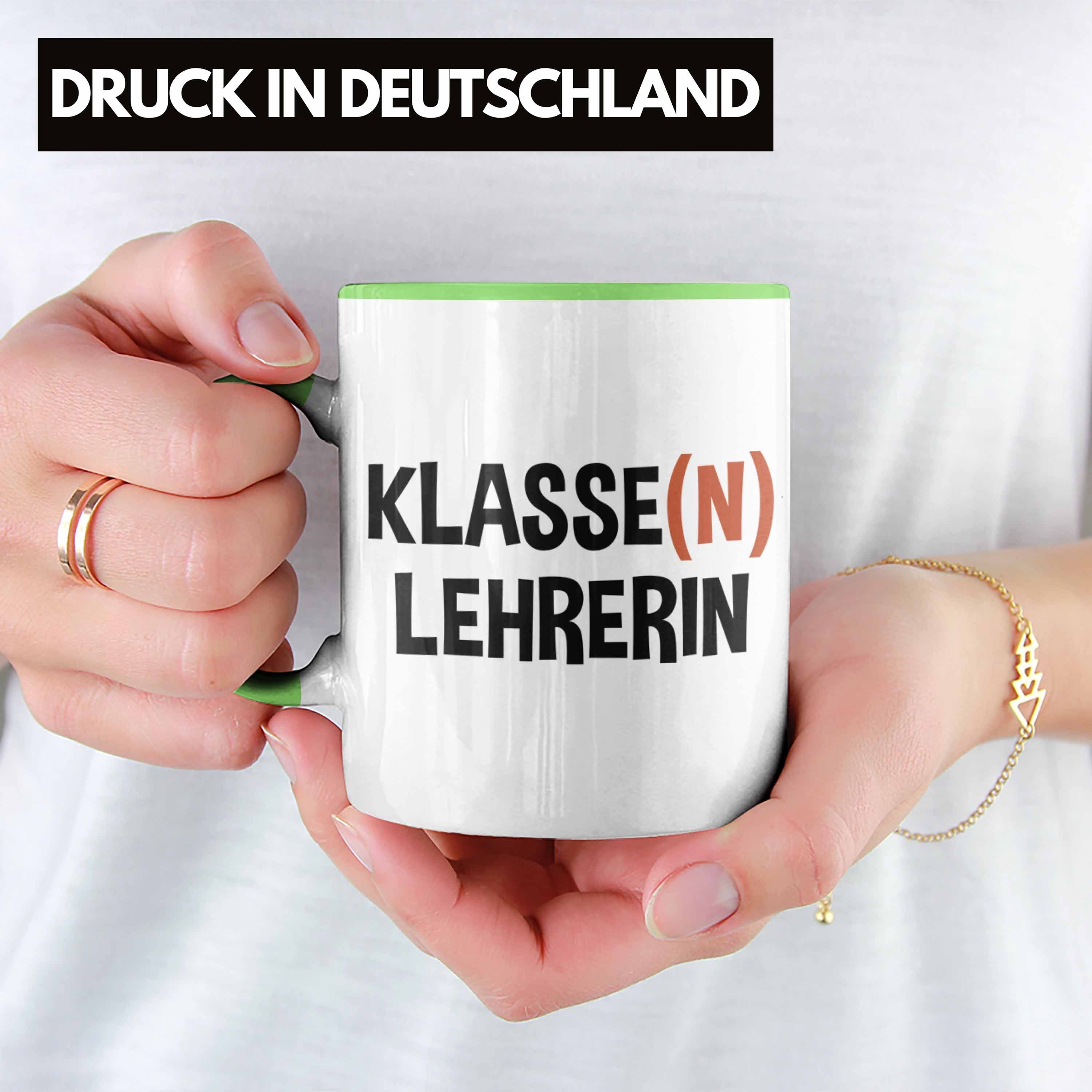 Lustig Trendation Klassenlehrerin Geschenkidee Tasse Grün Geschenk - Danke Tasse Leherin Dankeschön Sprüche Grundschule Trendation