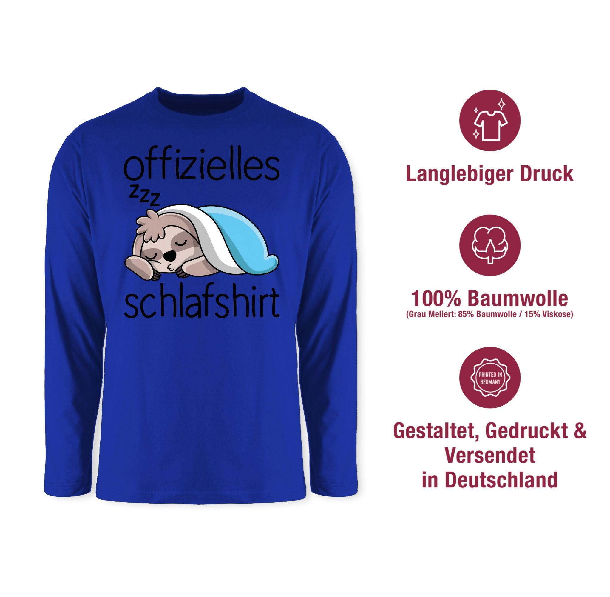 Shirtracer Rundhalsshirt Offizielles Schlafshirt mit Faultier - schwarz Sprüche Statement – Bild 3 von 4