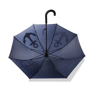 Sonia Originelli Taschenregenschirm Stockschirm "Anker" maritim marine blau Regenschirm Schutz
