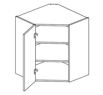 Feldmann-Wohnen Eckhängeschrank Treviso (1-St) 60x60cm Front-, Korpusfarbe und Ausführung wählbar grifflos 1-türig