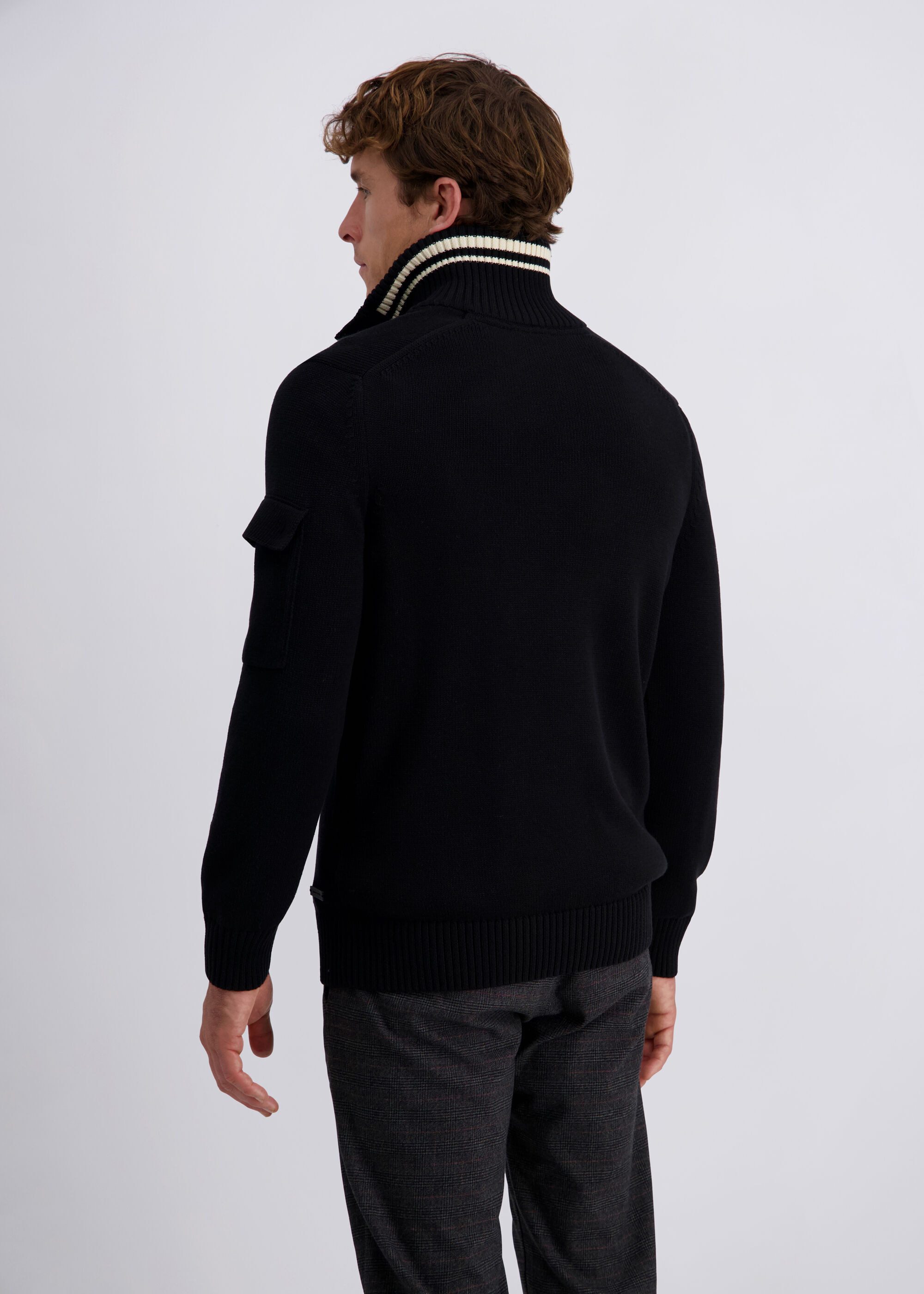 Pierre Cardin Rollkragenpullover mit Knopfleiste