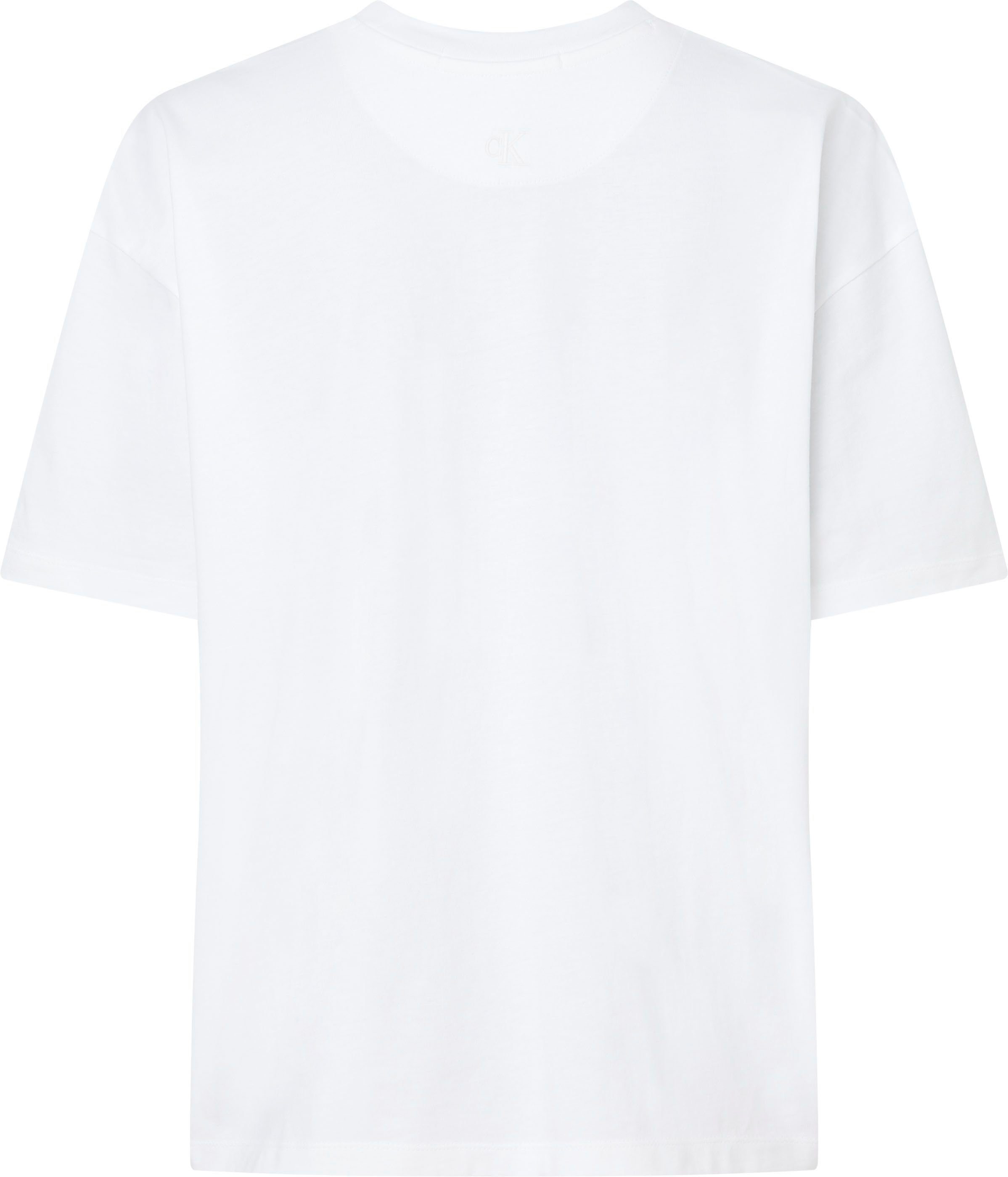 Calvin Klein Rundhalsausschnitt T-Shirt weiß mit Jeans Plus