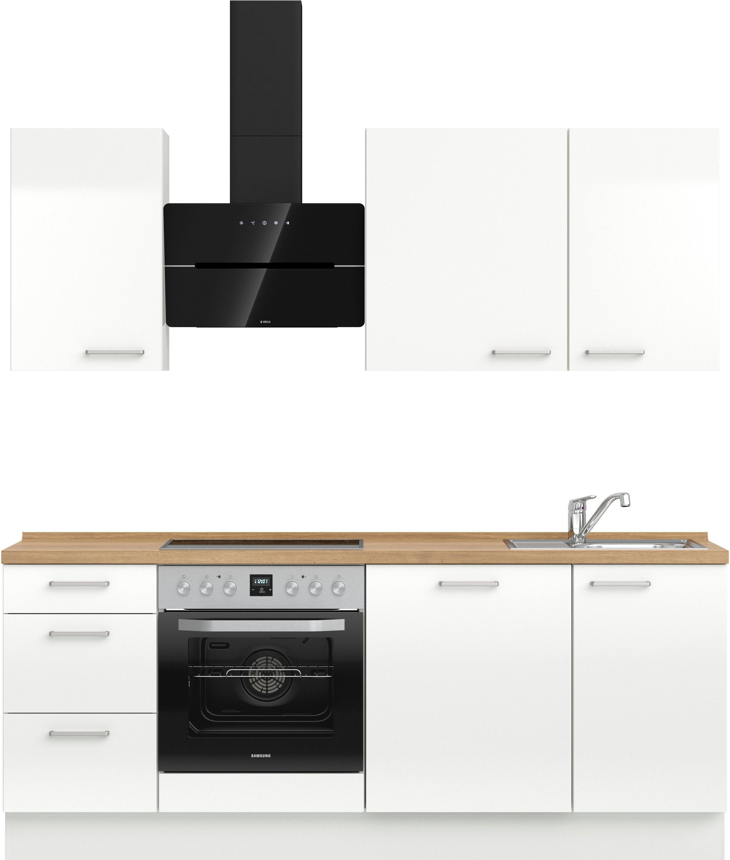 nobilia® Küchenzeile "Flash II", vormontiert, Ausrichtung wählbar, Breite 210 cm, wahlw. mit E-Geräten