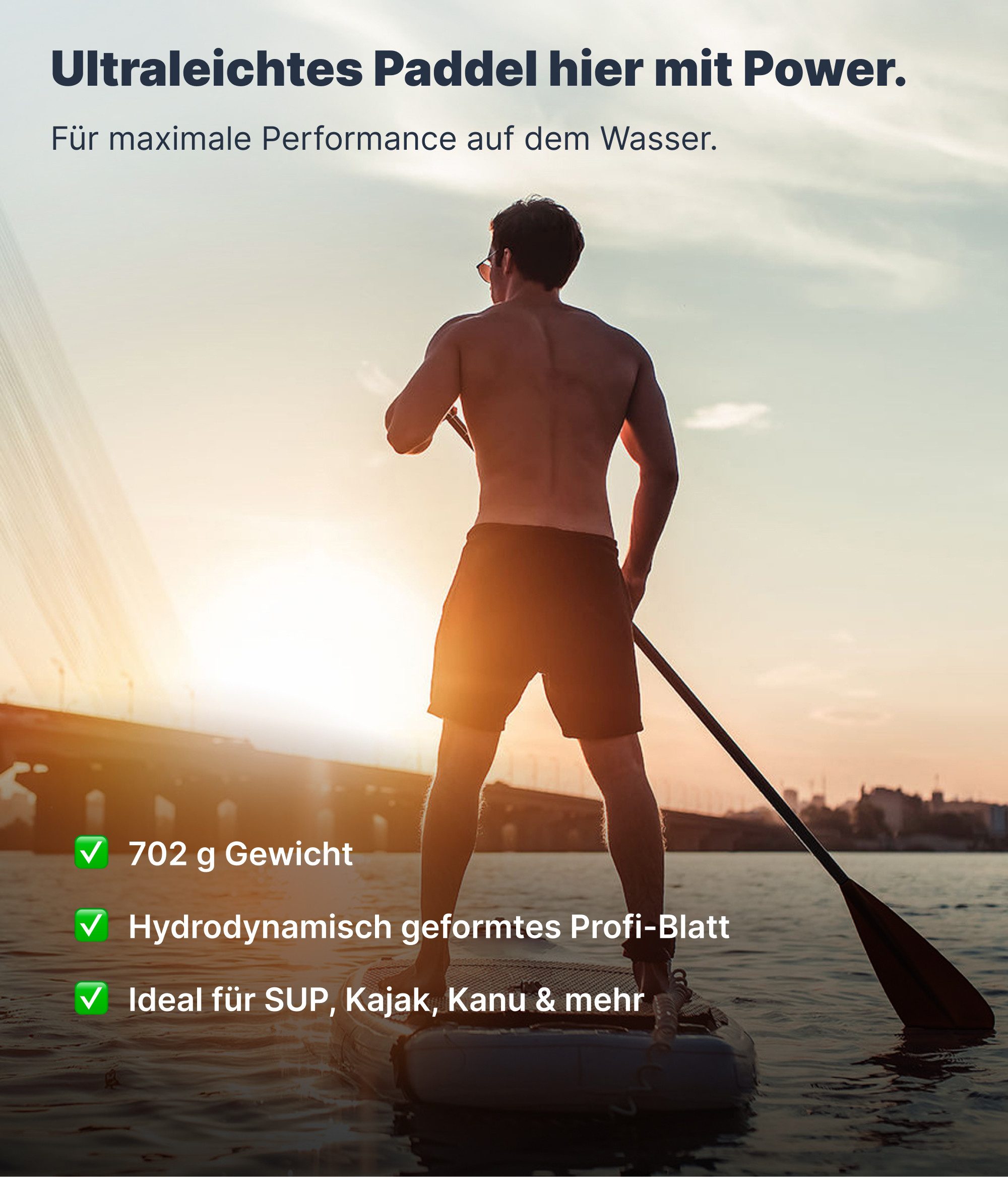 NEMAXX CARBON SPEED SUP Paddel 3-teilig 165–210 cm teleskopisch verstellbar SUP-Paddel, (inkl. Blade-Tasche, Skala & ergonomischem T-Griff für mehr Komfort), Hydrodynamisches Blatt und sicheres Fixierungssystem für Kontrolle