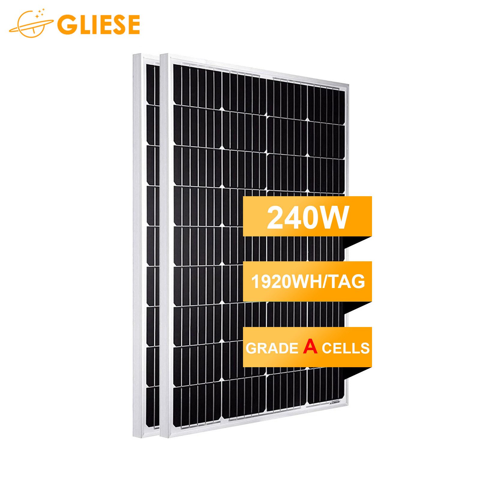 GLIESE Solarmodul 240W 480W 600W Soalrpanel 12 V für Балконные электростанции Wohnmobile Dach, Monokristallines
