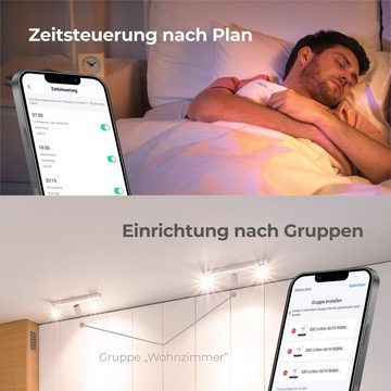 SSC-LUXon Aufbauleuchte TOBI-L Spot Aufbaustrahler schwenkbar schwarz mit WLAN RGB LED GU10, RGB