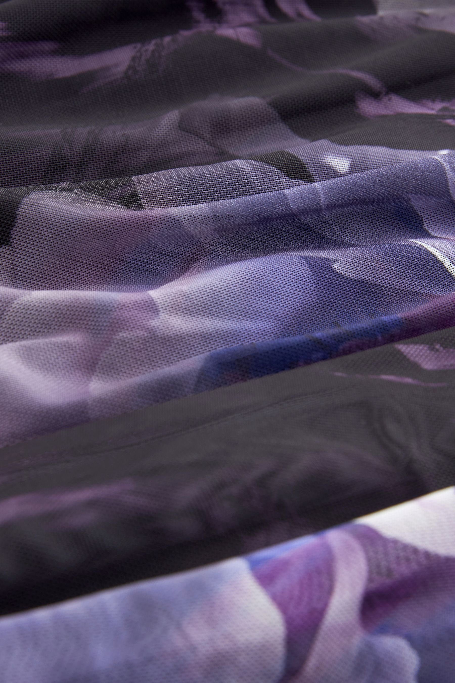Rüschen (1-tlg) Purple Next Minikleid Langarm-Minikleid mit