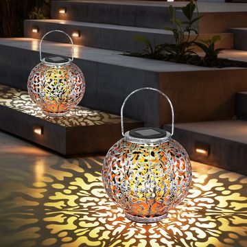 etc-shop Gartenleuchte, LED-Leuchtmittel fest verbaut, Warmweiß, Solar Lampe Outdoor Solarleuchte orientalisch LED Solar Laterne Außen