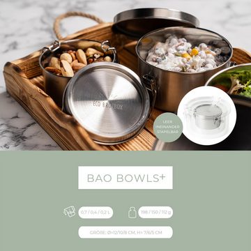 ECO Brotbox Frischhaltedose Bao Bowls+ (3er Set), Edelstahl