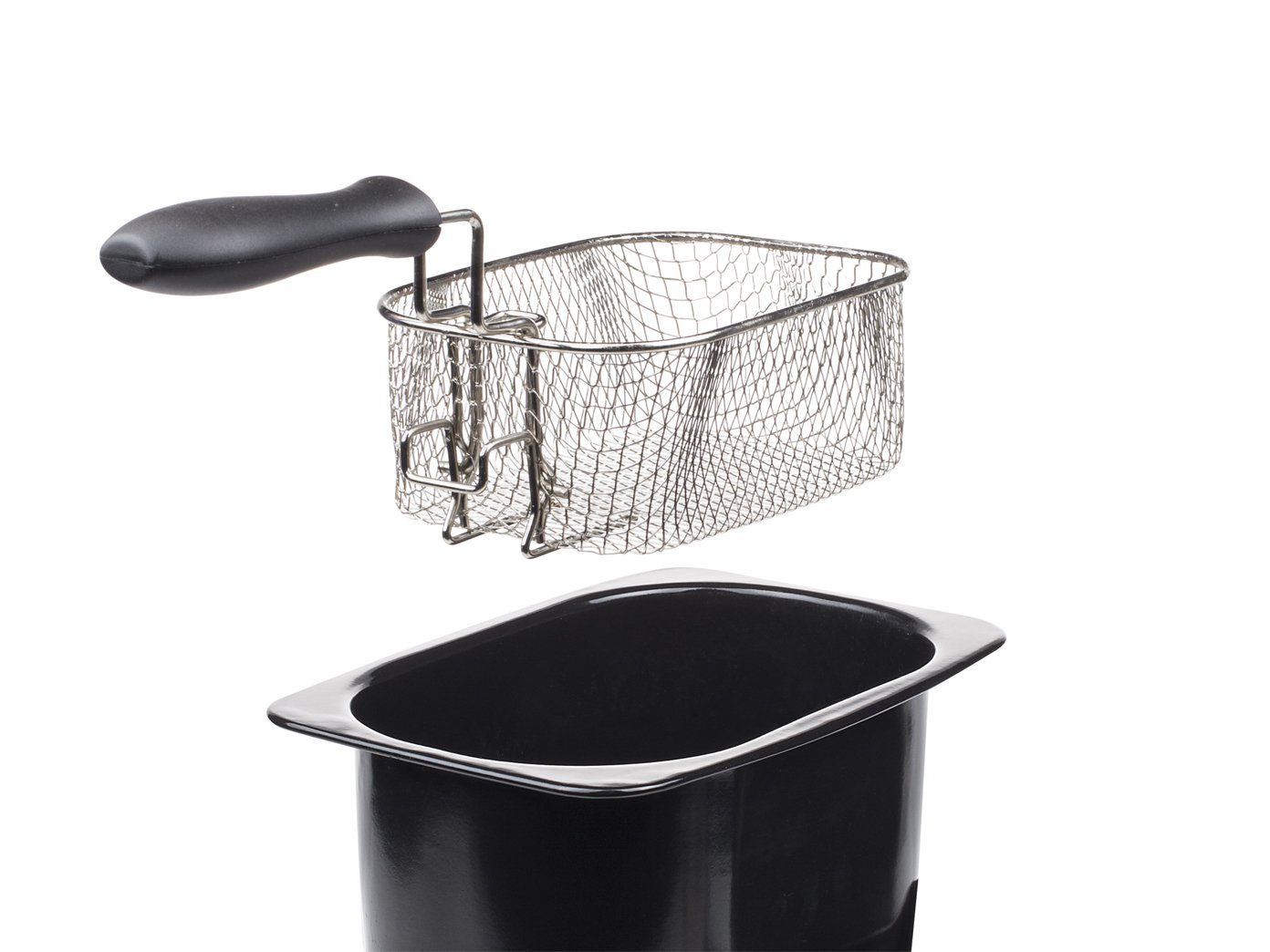 Tristar Kaltzonenfritteuse, 800 W, Kleine 2L mini Edelstahl Frittöse Pommes Schnitzel mit Fett frittieren