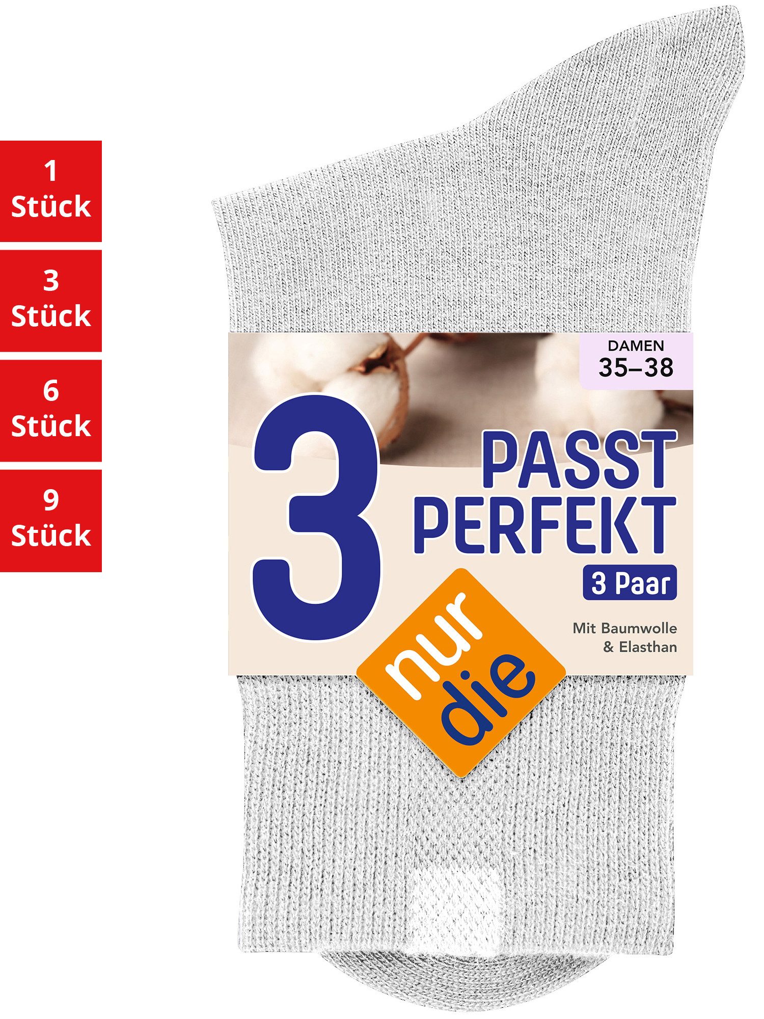 Nur Die Freizeitsocken Passt Perfekt Damen (1er/3er/6er/9er Pack, 18-Paar) socken strumpf strümpfe