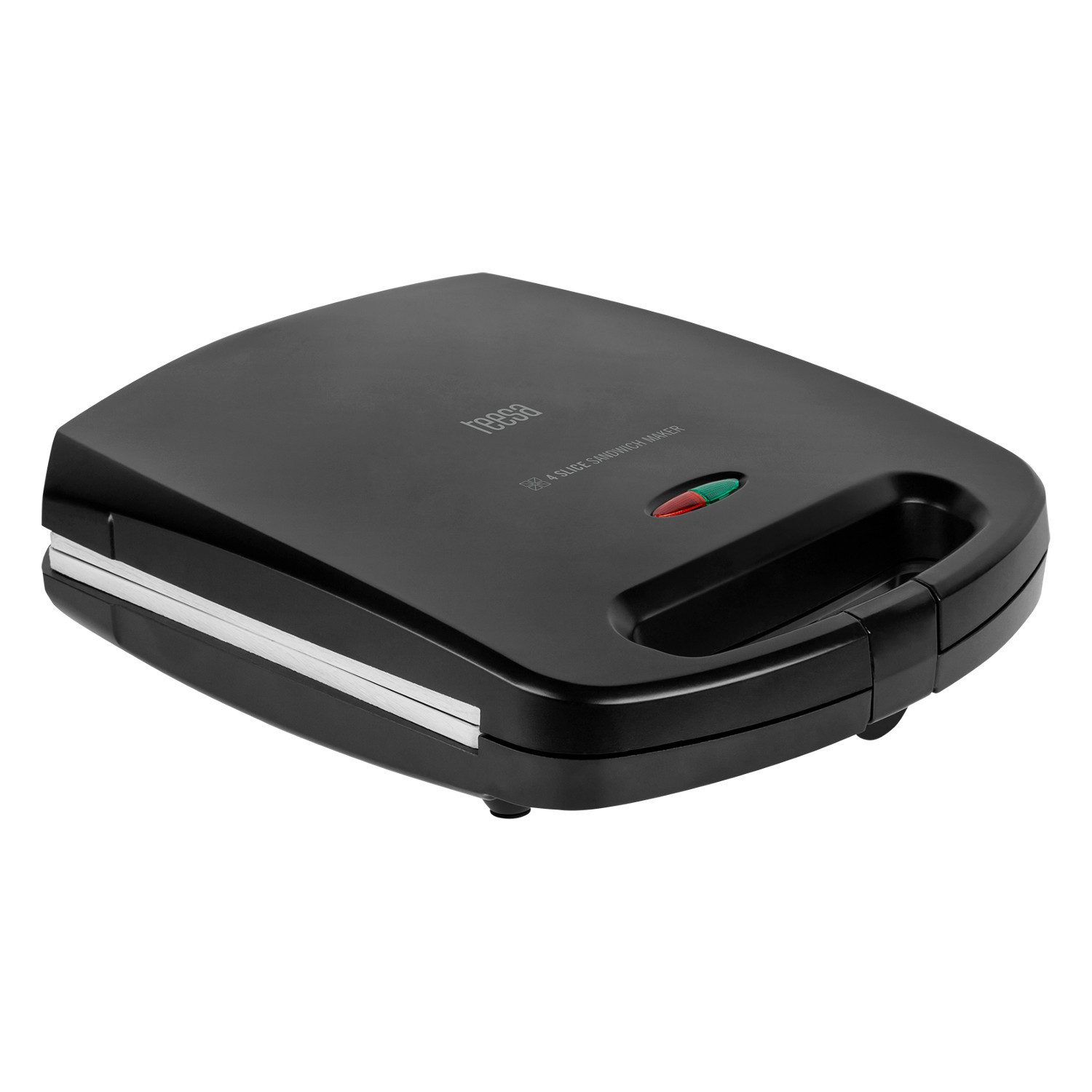 Teesa Sandwichmaker TSA3229B Sandwichtoaster mit Keramikeinsätzen für 4 Sandwiches, 1500 W, Thermostatische Steuerung