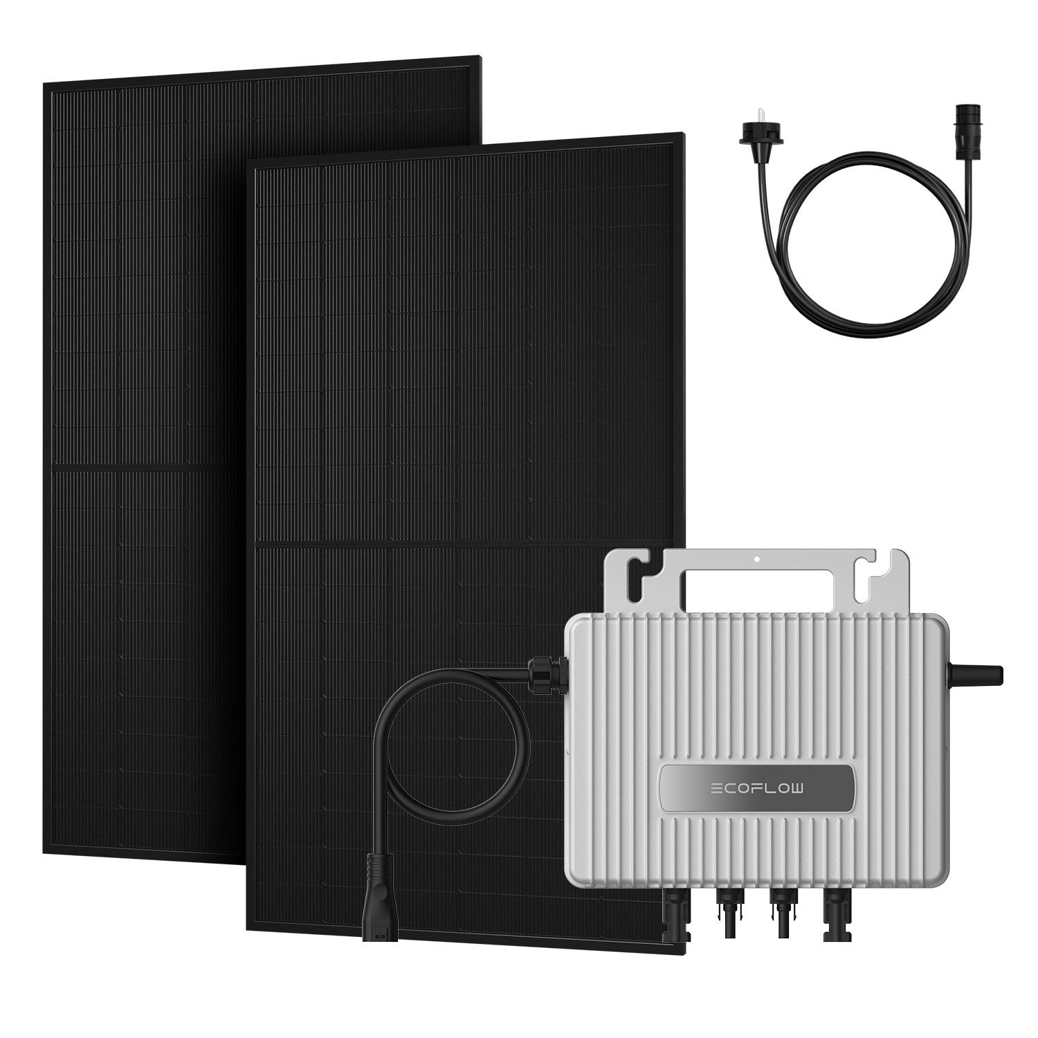 Ecoflow Balkonkraftwerk 1000W Solaranlage, Solarmodul mit 800W EcoFlow Wechselrichter, (2x JASolar 500Wp Full Black im Lieferumfang enthalten)