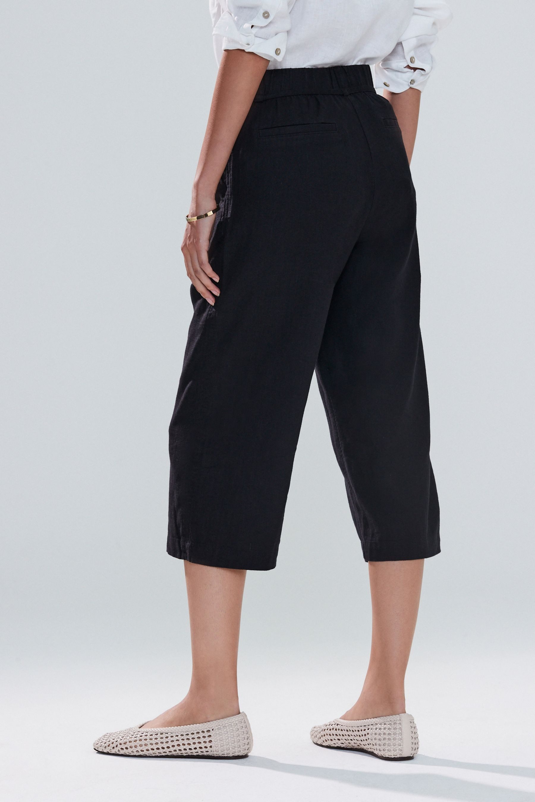 Next Culotte Culotte aus Leinengemisch mit Bindegürtel (1-tlg)