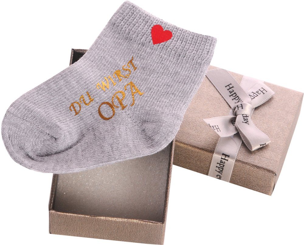 La Bortini Socken Geschenkbox und 1 Socke mit Ankündigung für Vater Opa Schwangerschaft, schwanger, Nachricht, Geschenk Box