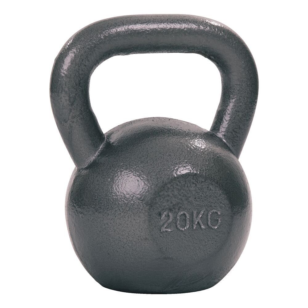 Sport-Thieme Kettlebell Kettlebell Hammerschlag, lackiert, Grau, Besonders handliche, rutschfeste Griffe 20 kg | Kettlebells