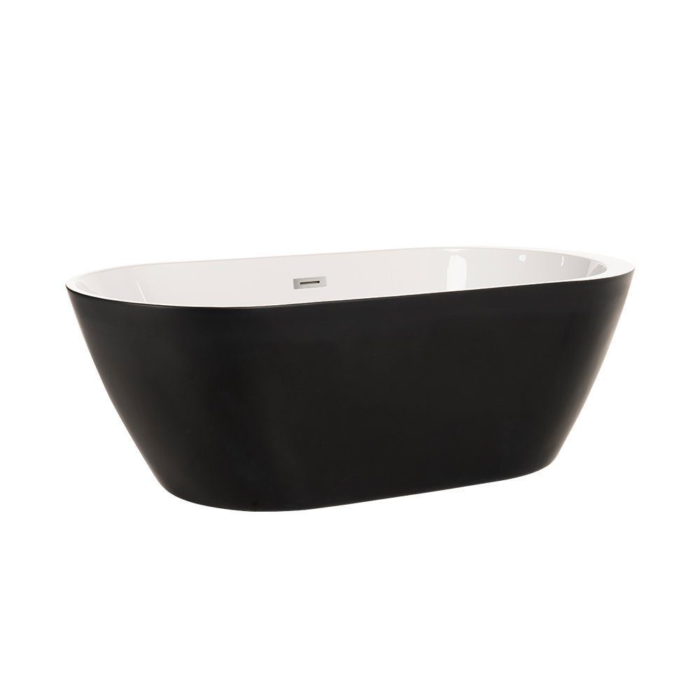 HOME DELUXE Badewanne Freistehende Badewanne CODO Black Editio… inkl. komplettem Zubehör I Acrylwanne mehr