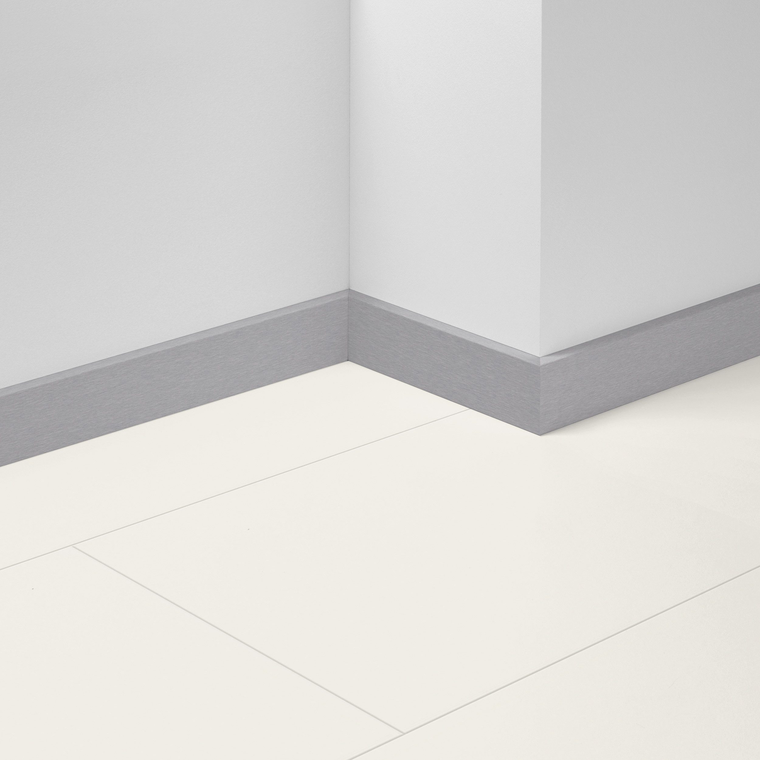 PARADOR Sockelleiste Sl 18 Edelstahl D001, L: 220 cm, H: 7 cm, Made In Germany, 1-St., Nachhaltig, Vollummantelt im Kantenbereich, Verwindungsfrei, Mit MDF-Kern