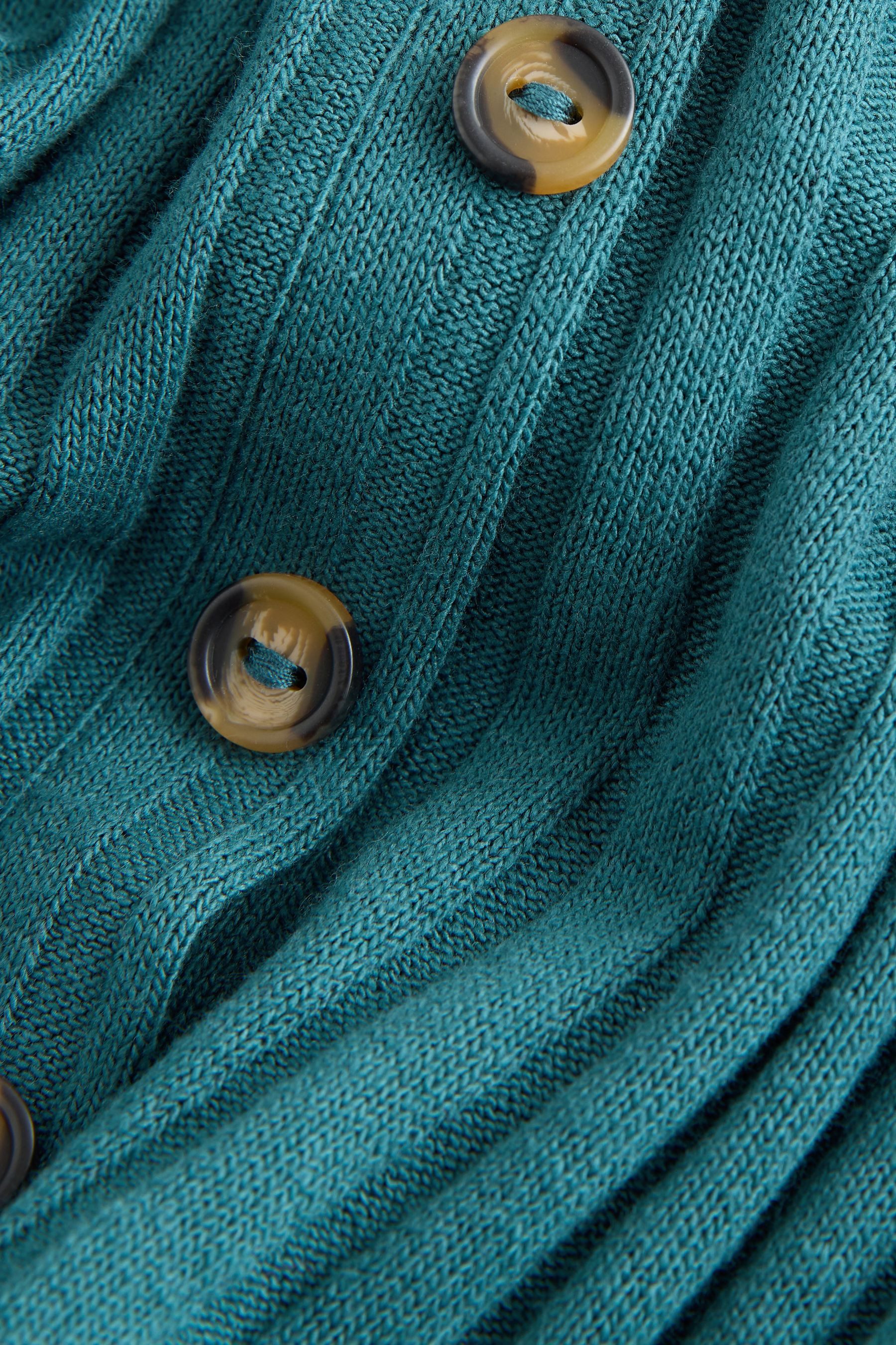 Next Midikleid Geknöpftes, geripptes Midikleid mit langen Ärmeln (1-tlg) günstig online kaufen