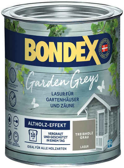 Bondex Holzschutzlasur Garden Greys, Treibholz Grau, 0,75 Liter Inhalt