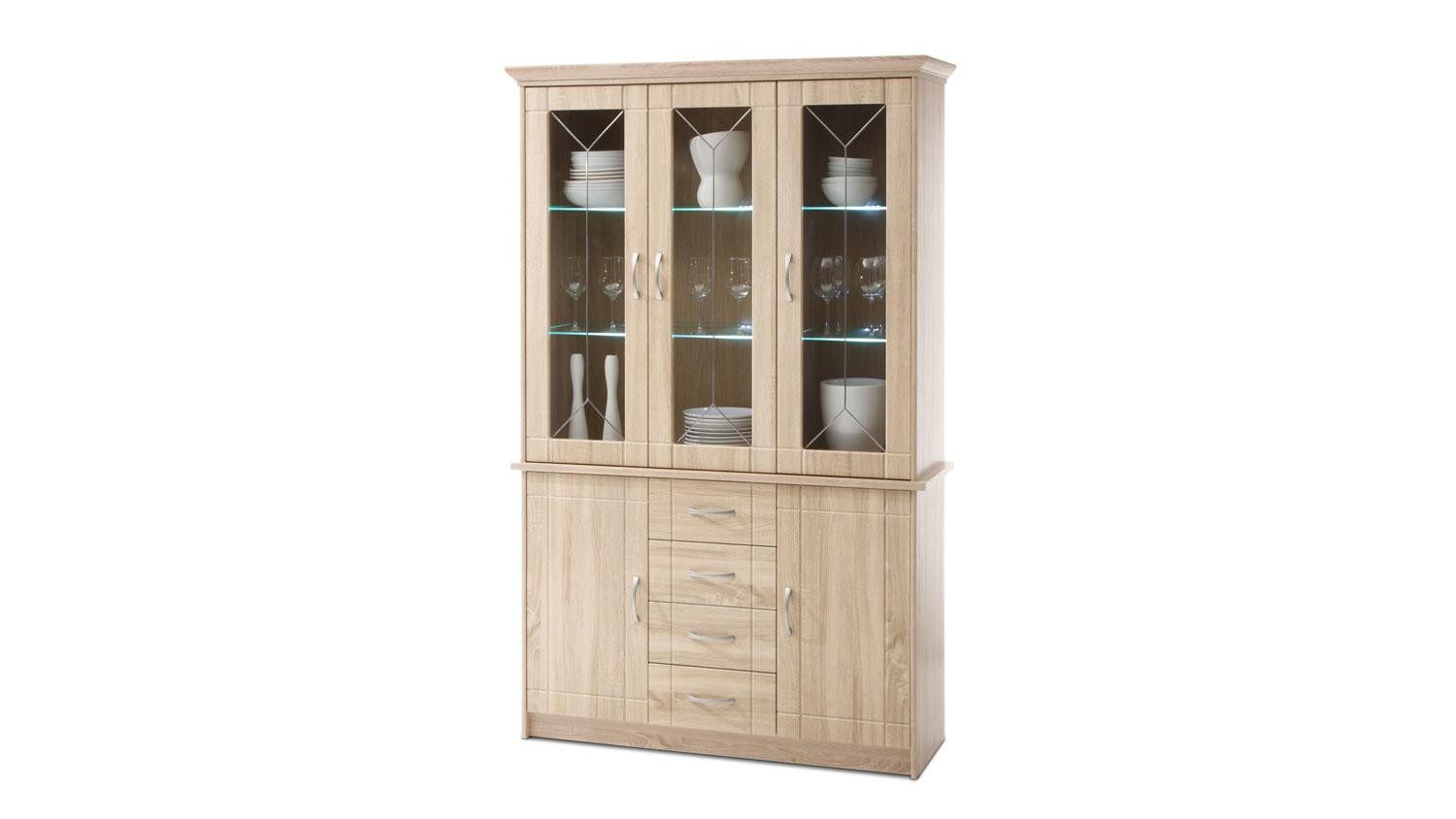 Bega Consult Vitrine Vitrine Village Eiche Sonoma Glasvitrine 125 cm günstig online kaufen