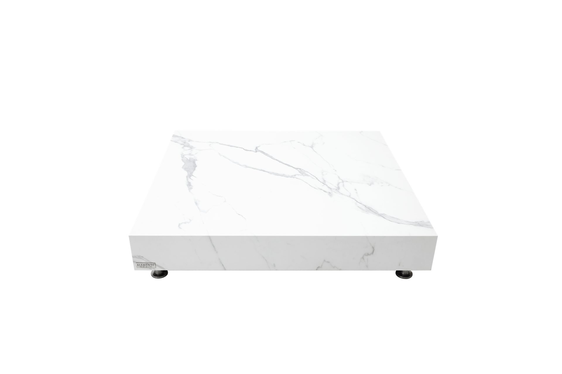 ELEMENTI Couchtisch BIANCO Tisch, Porzellan-Marmor, hochglanz, pflegeleicht, langlebig (1-St., Couchtisch aus Beton), Bianco Weiß,Marmor
