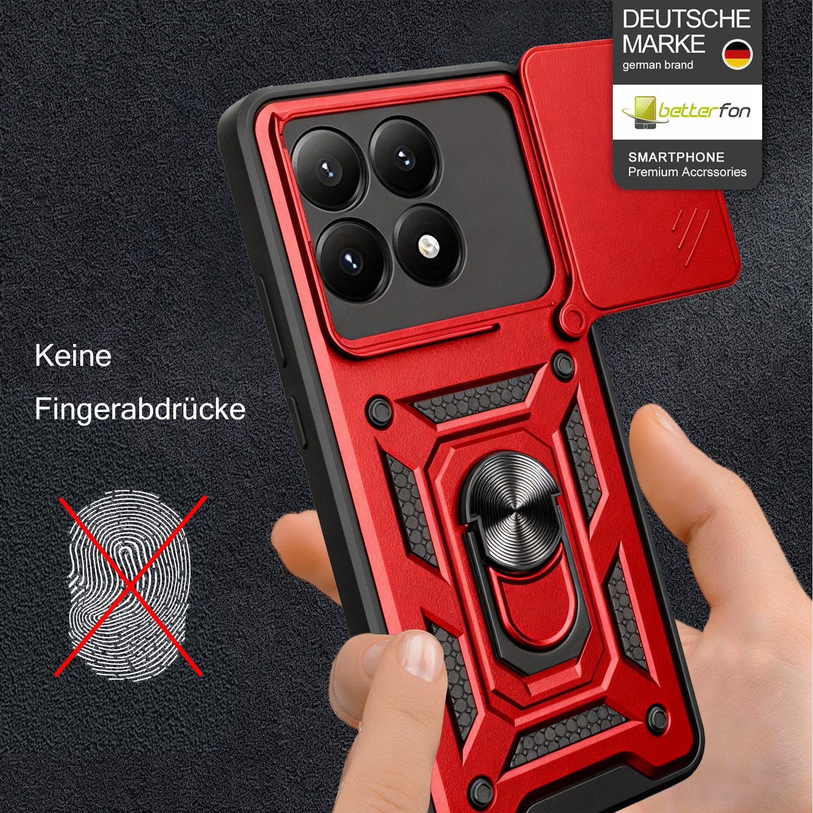 betterfon Handyhülle Panzerhülle für Xiaomi 17 Handyhülle Kameraschutz Ringhalter, Outdoorhülle mit Smartstand Kameraschutz und Silikonkern – Bild 2 von 5