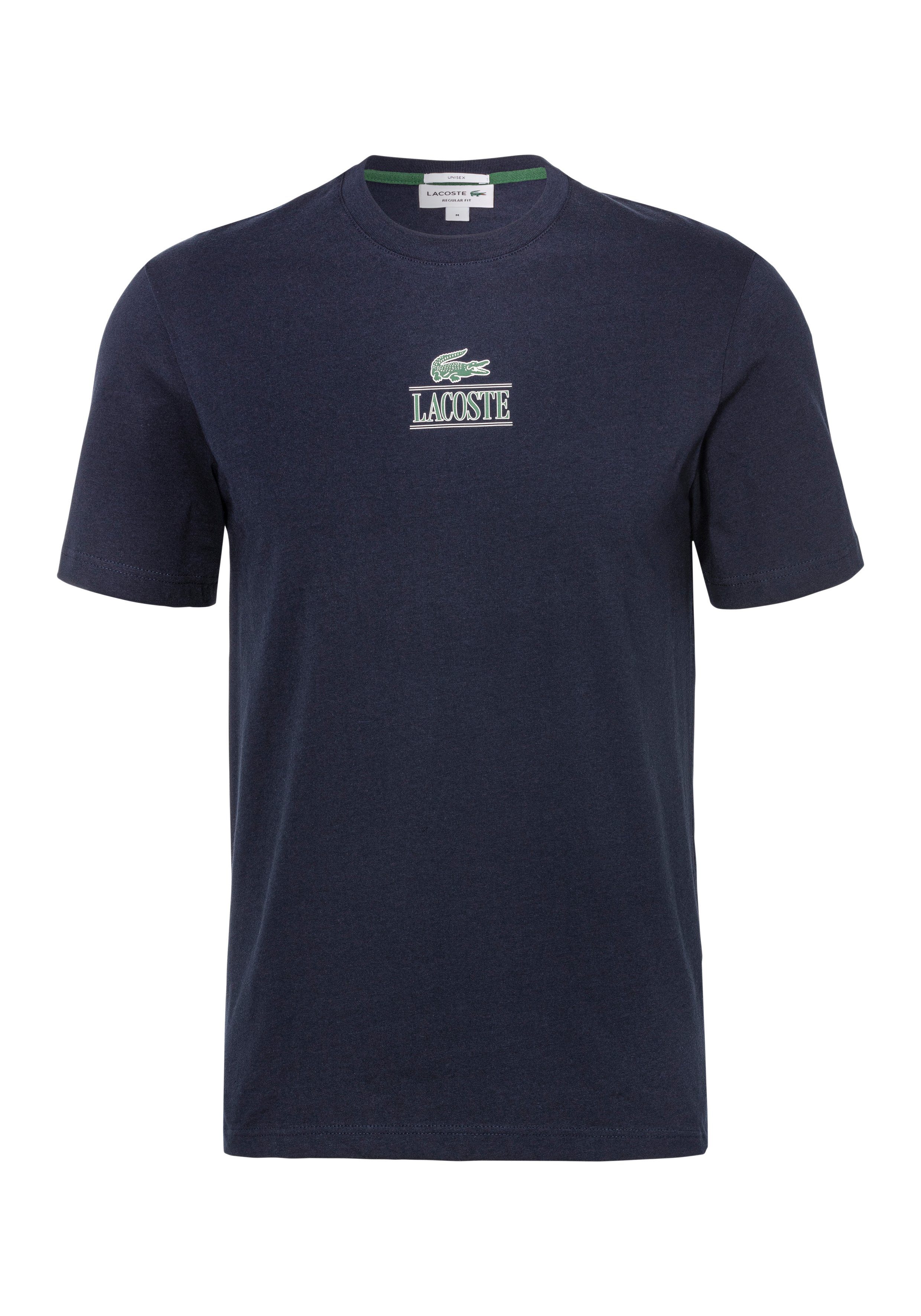 NAVY T-Shirt Brust auf Lacoste der Print T-SHIRT BLUE Lacoste mit