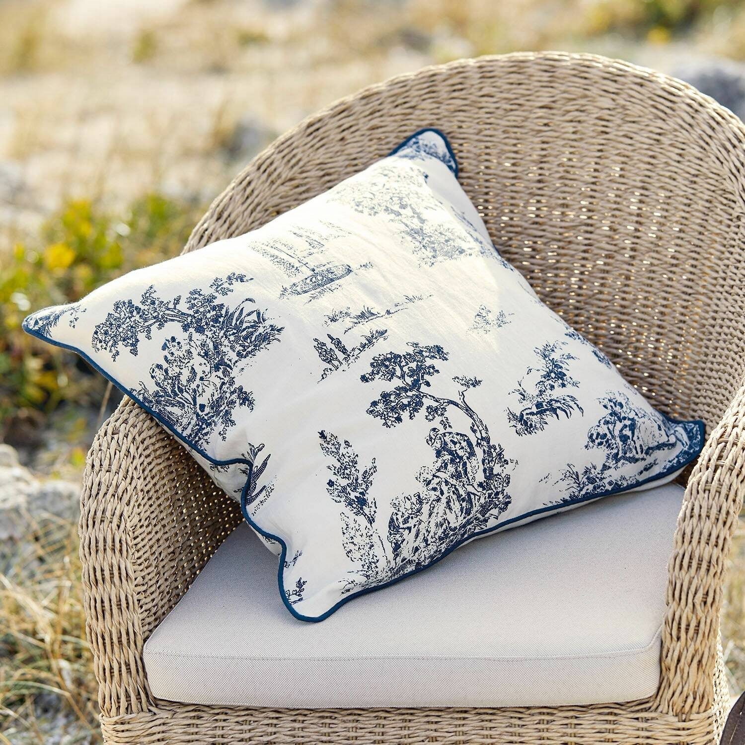 Mirabeau Kissenhülle Kissenhülle Simone blau/weiß, (1 günstig online kaufen