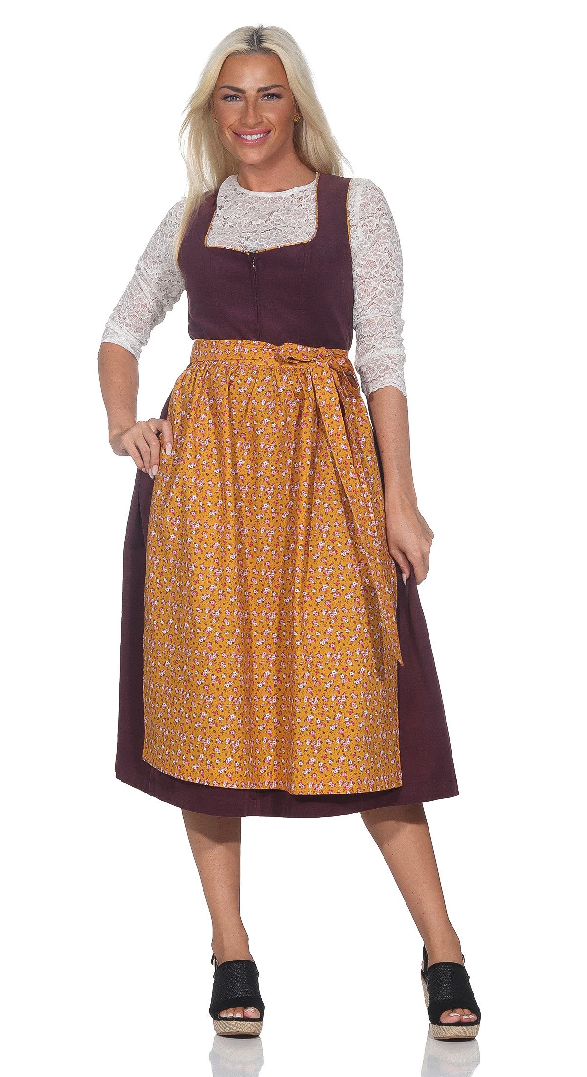 Ramona Lippert Dirndl Corddirndl „Bridget“ Bordeaux günstig online kaufen