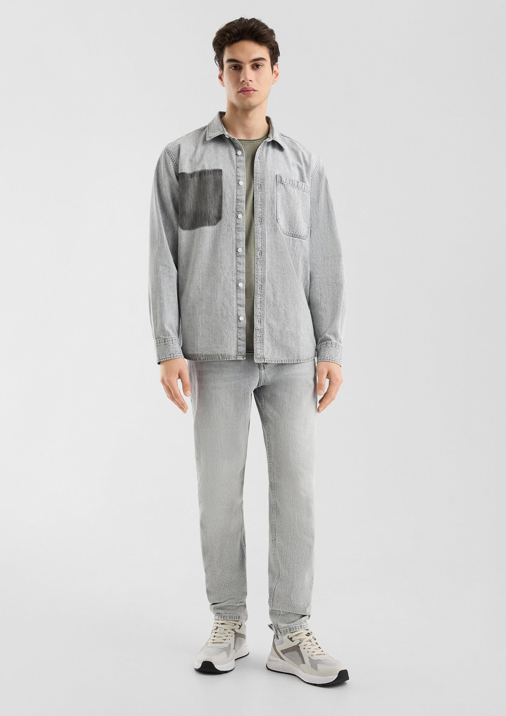 QS Hemdjacke Hemd Regular Fit: Denim-Hemd
