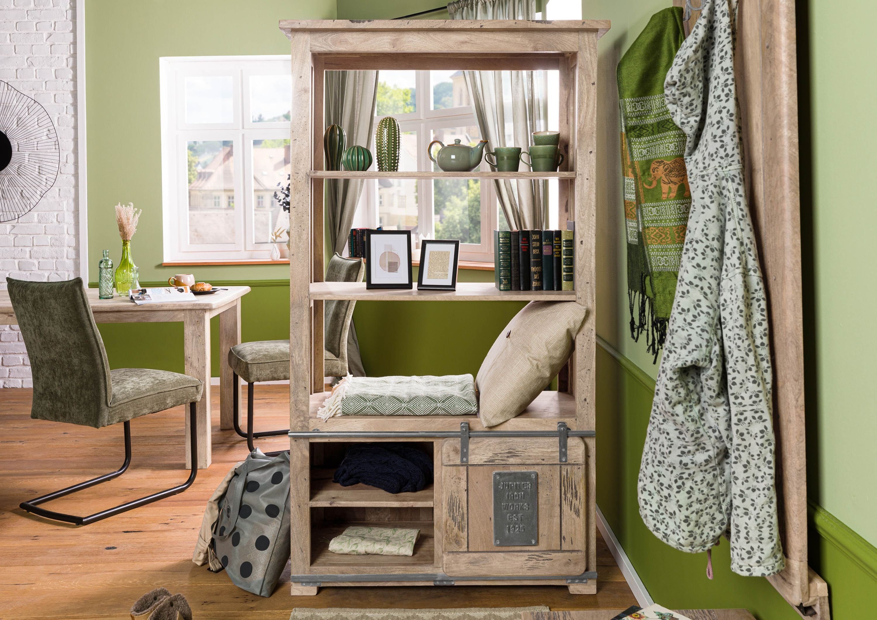 Massivmoebel24 Raumteiler, Raumteiler Mango 100x45x175 whitewash günstig online kaufen