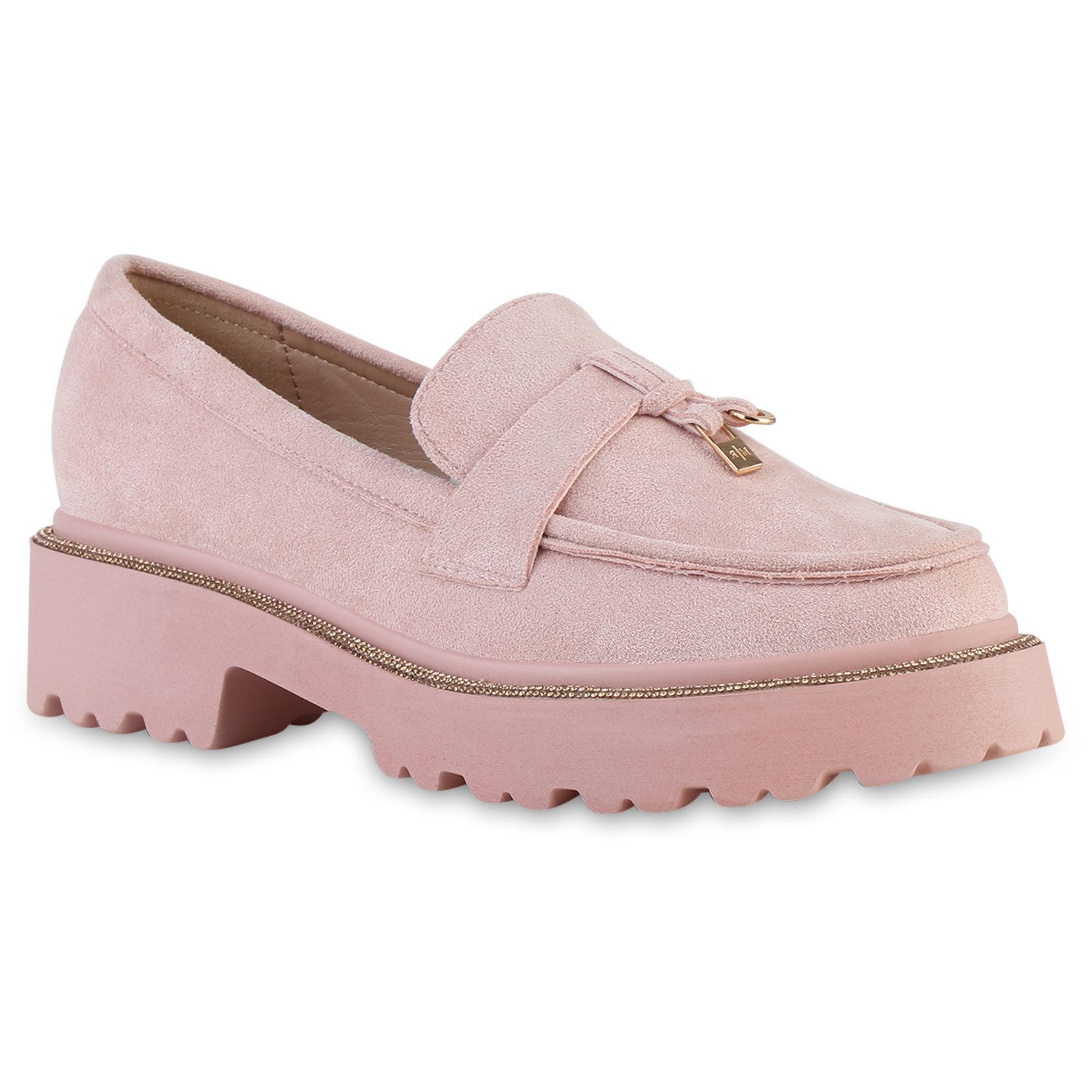 VAN HILL 21683736 KY L1074 Damen Halbschuhe Pink 36 Outdoorschuh Damen Plateauschuhe Slippers Strass Profil-Sohle