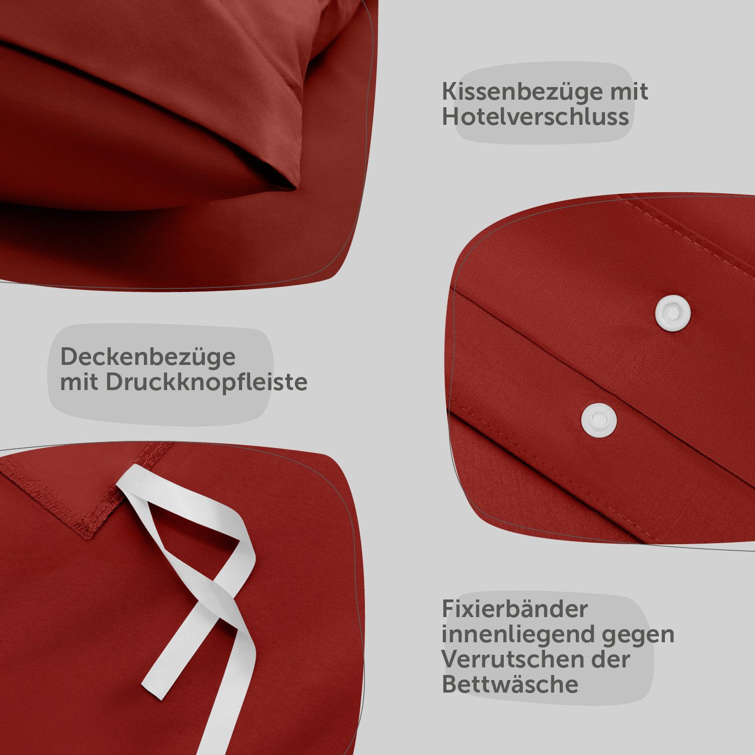 Blumtal Bettwäsche Oeko-TEX zertifizierte Mikrofaser Bettwäsche pflegeleicht & faltenfrei, Mikrofaser, Bettbezüge aus Atmungsaktivem Mikrofaser – Bild 4 von 5