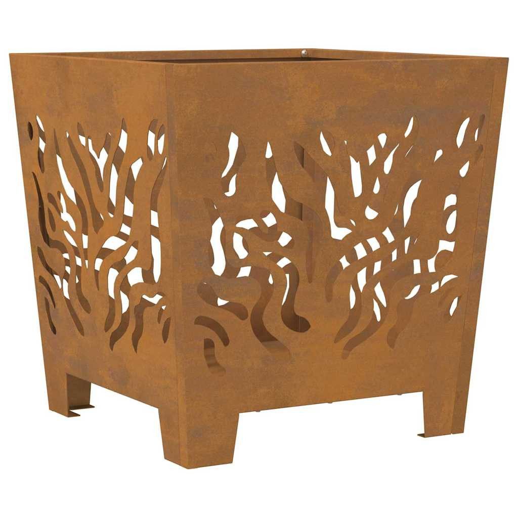 vidaXL Feuerstelle Feuerstelle Braun 40 x 40 x 40 cm Stahl, (1-St)