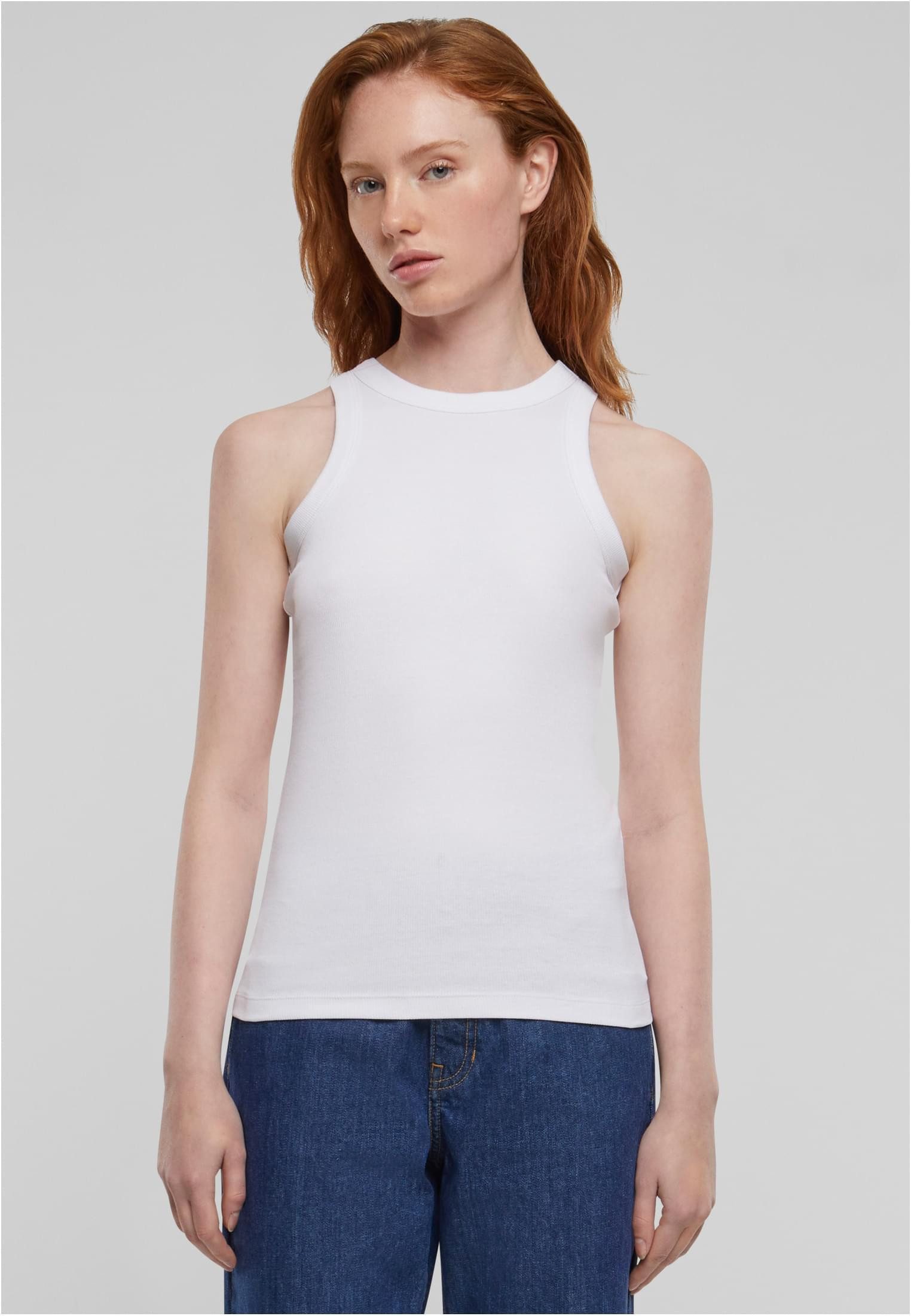 URBAN CLASSICS Tanktop Ladies Racer Back Rib Top Damen