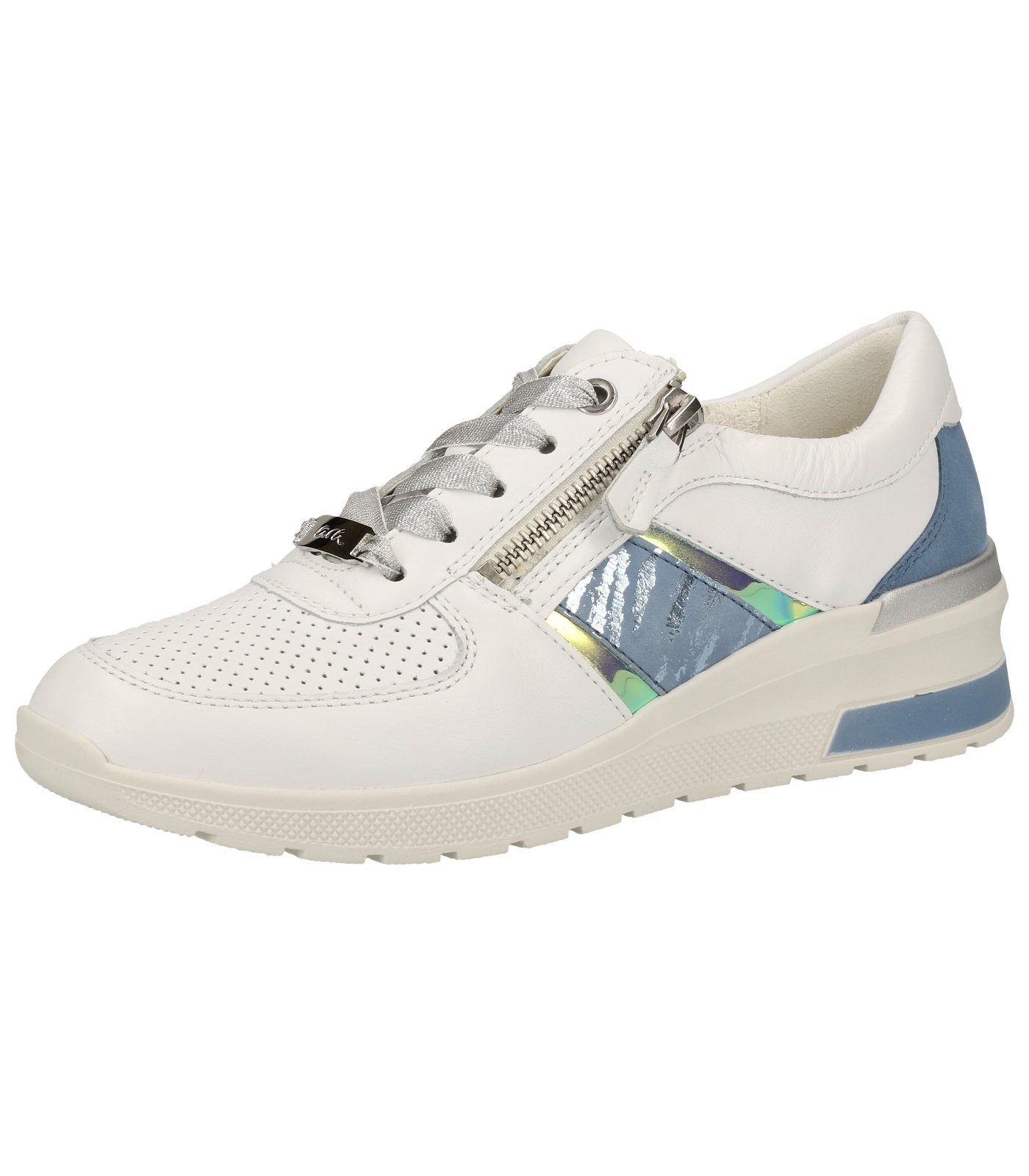 Ara Weiß Glattleder Blau Sneaker Sneaker