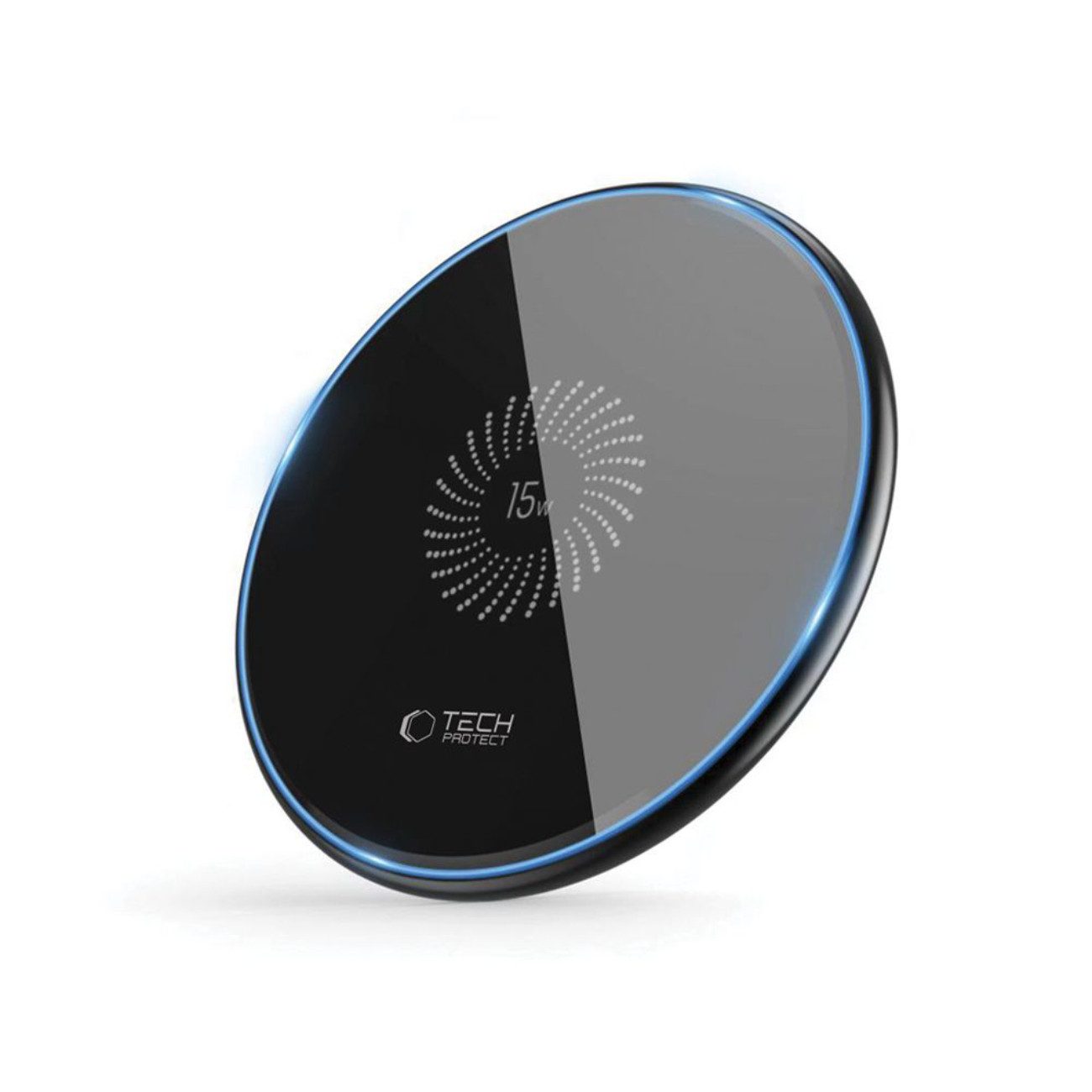 TECH PROTECT QI15W-C1 Induktions-Ladegerät (2000 mA, Einzelartikel, Ladegerät inklusive USB-A/USB-C-Kabel, 15W QI-Schnellladegerät mit LED-Anzeige)