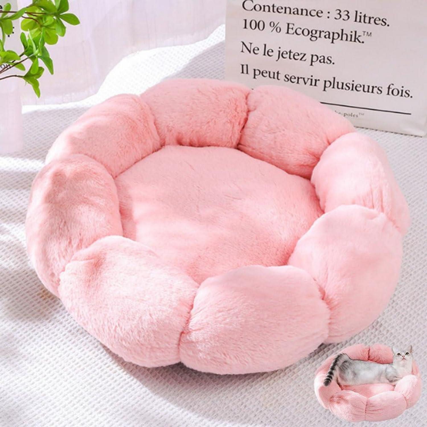 LuxusKollektion Tierkissen Hundebett Blumenform Rosa 40cm