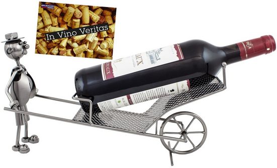 BRUBAKER Weinflaschenhalter »Gärtner mit Schubkarre«, (inklusive