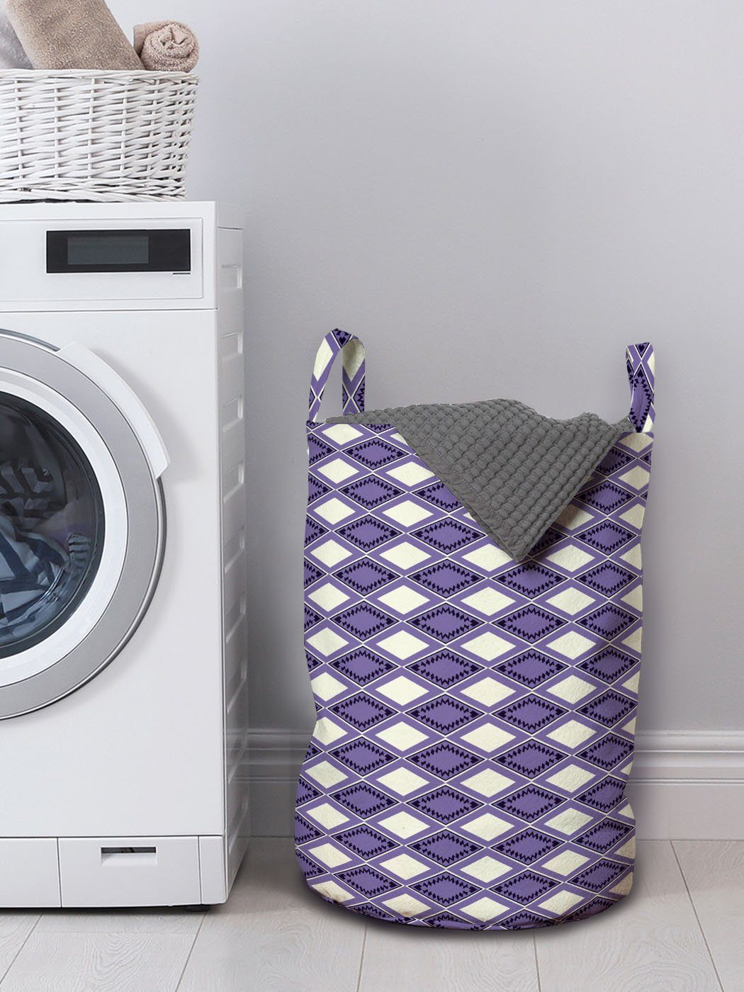 Griffen Chevron Vivid Waschsalons, mit Geometrisch Zigzags Abakuhaus Wäschekorb Kordelzugverschluss Wäschesäckchen für