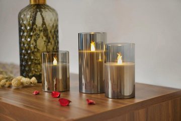 Pauleen LED Dekolicht LED-Kerze Classy Smokey Candle, 3er Set, Warmweiß, Wachskerze