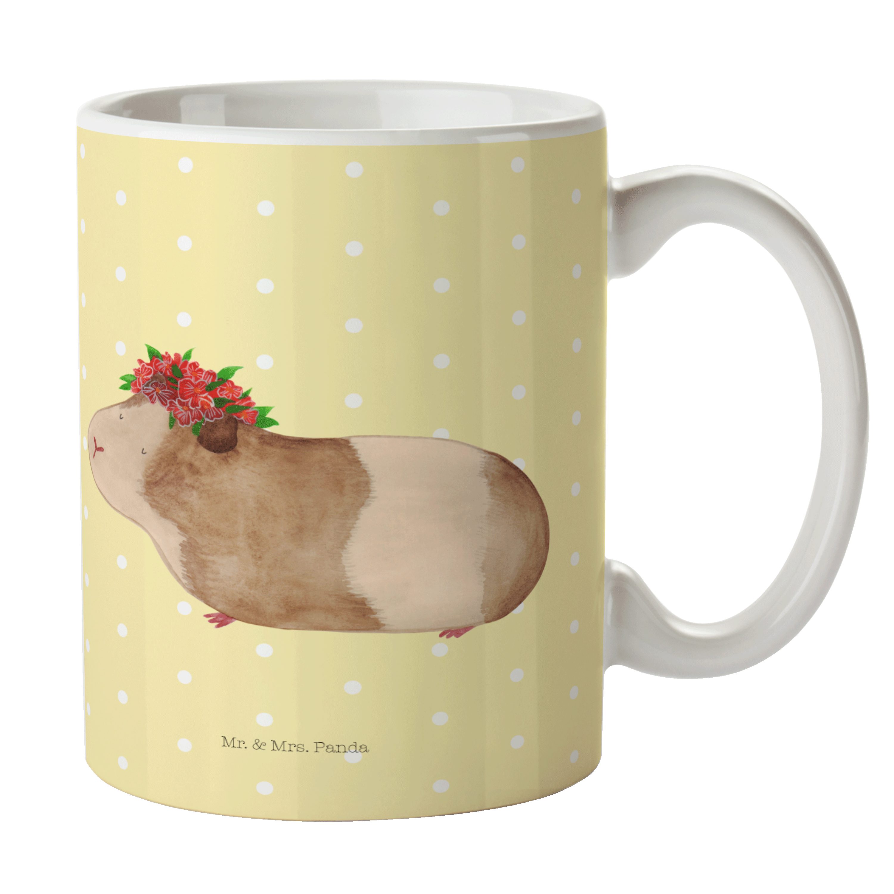 Mr. & Mrs. Panda Tasse Meerschweinchen weise - Gelb Pastell - Geschenk, Porzellantasse, Tier, Keramik | Tassen