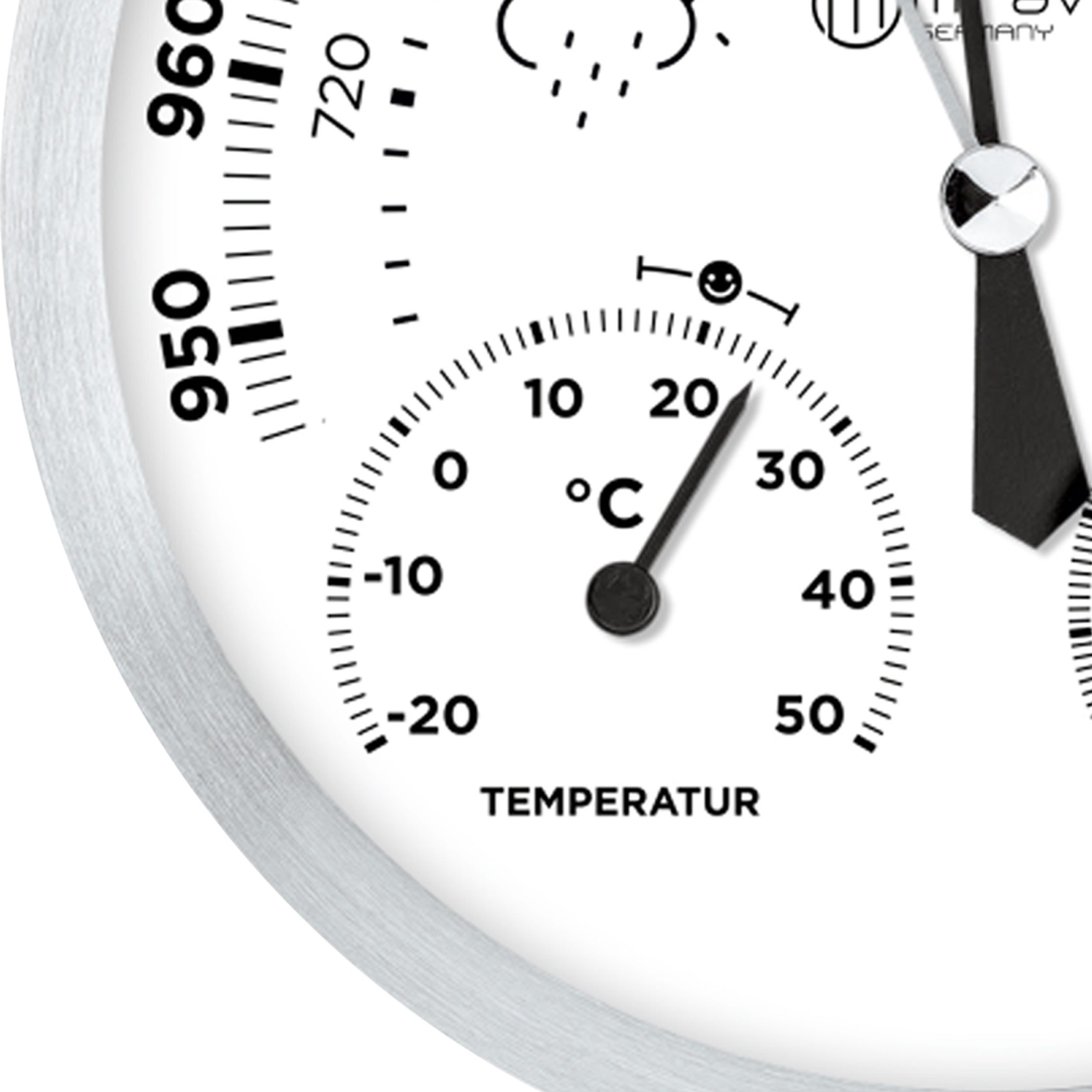 Miraval Klimamesser Design Analoge Wetterstation 130 mm, (Inklusive Akku), Hygrometer, Barometer, Thermometer