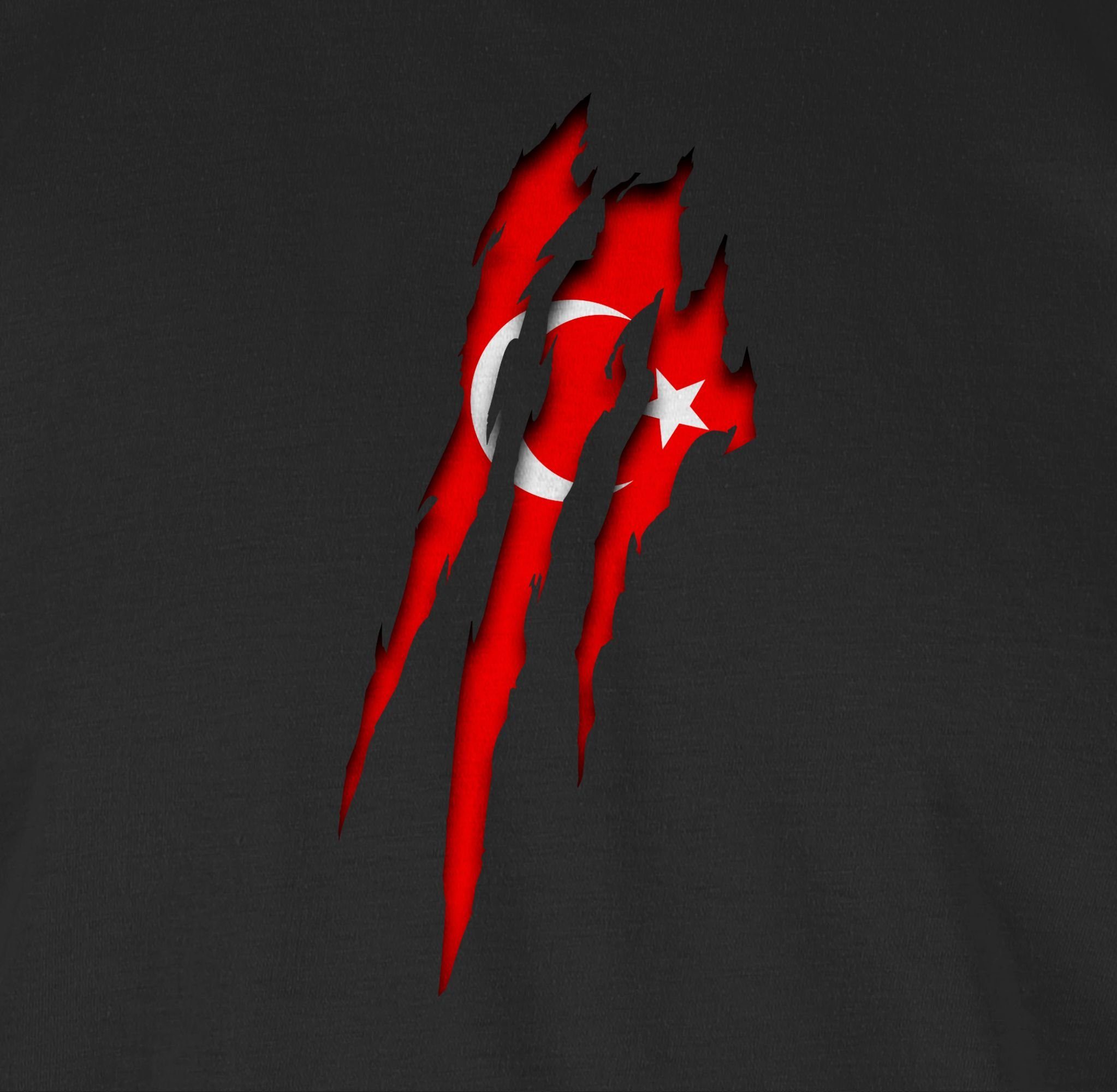 Türkei Shirtracer Wappen 01 Krallenspuren T-Shirt Länder Schwarz