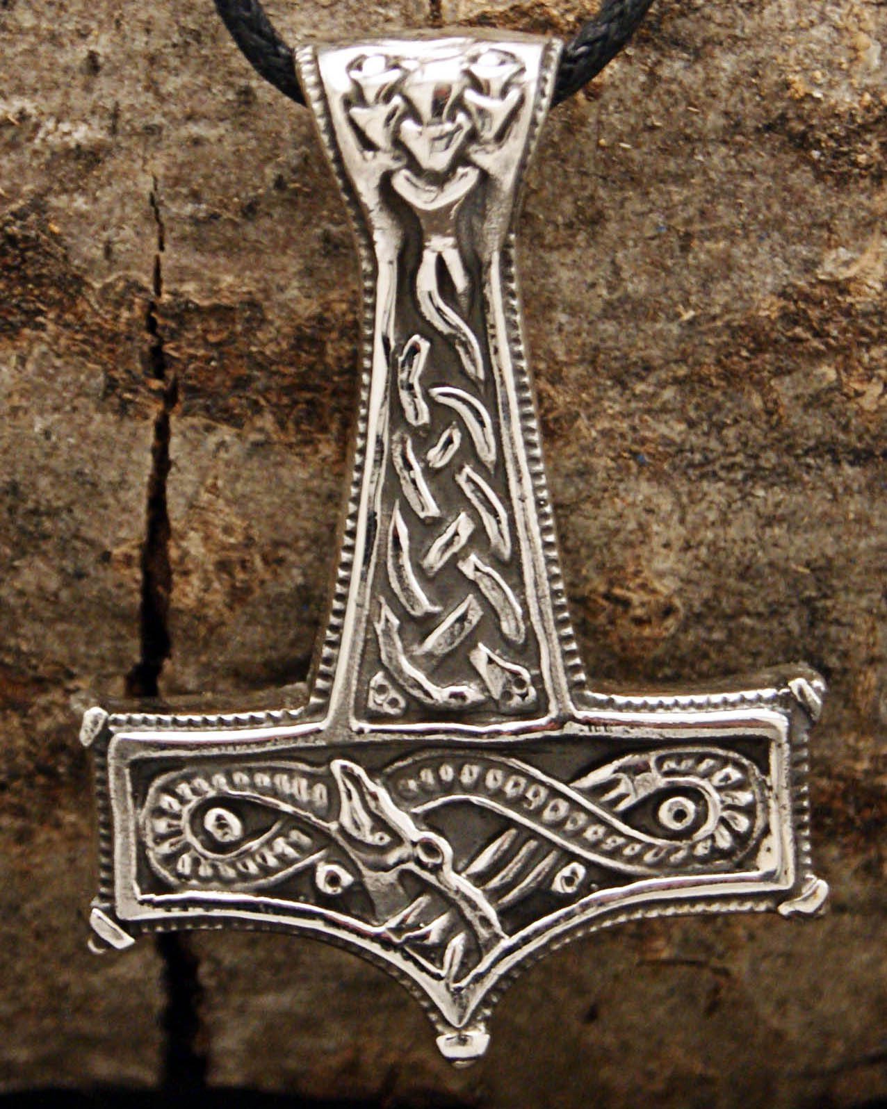 Leather Königskette Midgardschlange mit Kiss Thorshammer Kette Thorhammer mm Anhänger 3 of