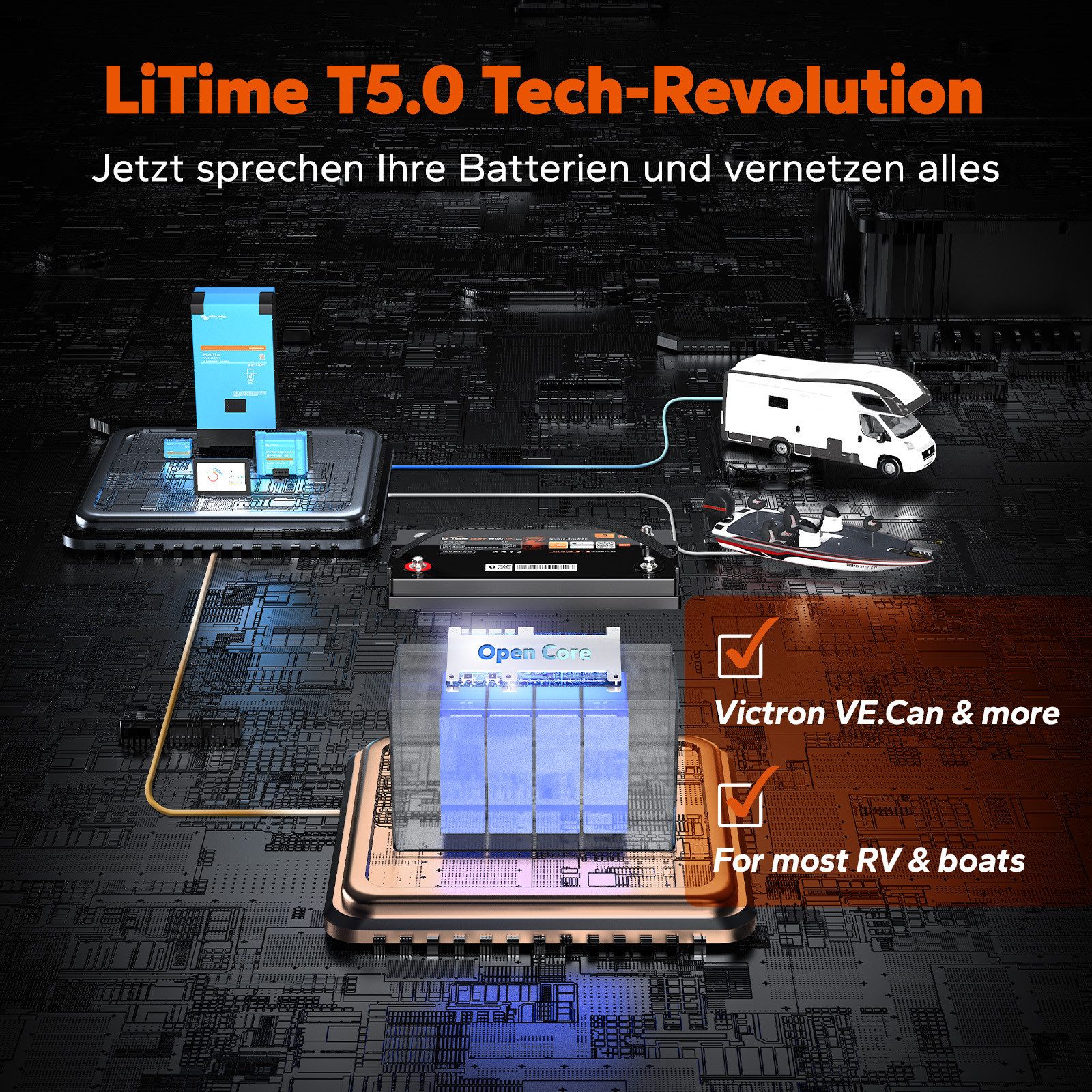 LiTime LiTime 14.6V 20A Lithium Batterieladegerät Akku-Set (1 St), Geeignet für LiTime 12V LiFePO4 Lithium Batterie